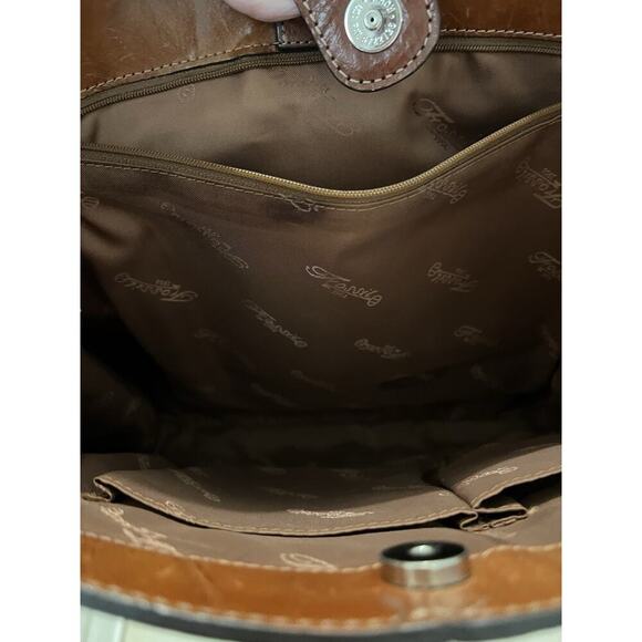 Fossil Brown Leather Vintage Sedona Numbered ZB9010 Shoulder Tote Bag 15x12x3 - Picture 11 of 14